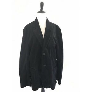 Positano | Mens Size XL Black Corduroy Sport Jacket Two Button Blazer Collar